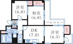 マリンハイツの間取り画像