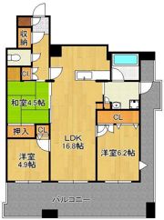 オークランド城内公園通り 802号室の間取り画像