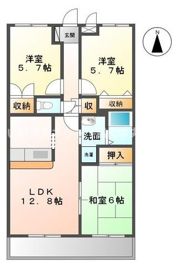 サニーハイツ鬼無の間取り画像