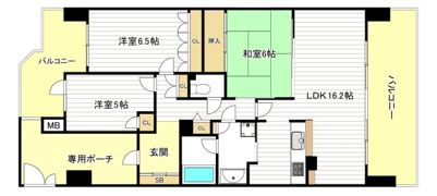 ライオンズマンション中津の間取り画像