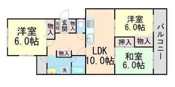 ハイツ仏天垣の間取り画像