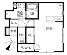 フローラ若松の間取り画像