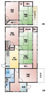 栗東市小柿8丁目貸家の間取り画像