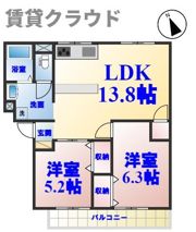 ファーストターフ鎌取 Cの間取り画像