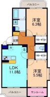 グランシェールの間取り画像