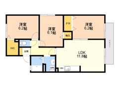 セジュールパルクB棟の間取り画像