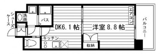 学生会館 フォレスタ川崎医大西の間取り画像