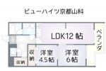 ビューハイツ京都山科（ベルヴィ52）の間取り画像