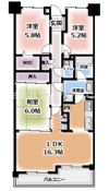 オークヒルズ香里三番館の間取り画像