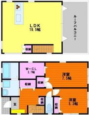 西古松2丁目戸建の間取り画像