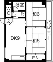 幸栄ハイツ城下の間取り画像