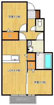 トレス中間壱番館の間取り画像