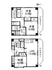 六甲グランフォーレの間取り画像