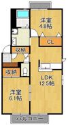 ディアス芦屋Aの間取り画像