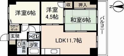 シャルマン財官Ⅰの間取り画像