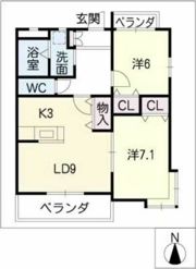エピーメロン越水の間取り画像