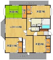 グランドパレス折尾駅南 301号の間取り画像