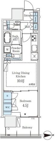グランドシティタワー月島の間取り画像