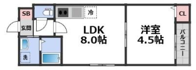 グランディオ鶴橋の間取り画像