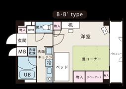 ドーミーいりなかアネックスの間取り画像