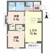 シャーメゾン 二口 パナⅩⅠの間取り画像