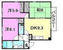 フォブール南斎院B棟の間取り画像
