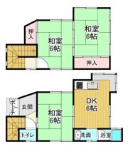 朝日が丘1丁目 貸家の間取り画像