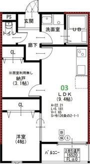 EIJU加島B(南側)の間取り画像