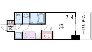 エスライズ神戸三宮山手通弐番館の間取り画像