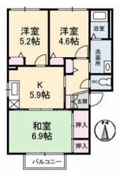 コーポ中的場 Ⅱ棟の間取り画像