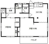 荒牧町平家貸住宅の間取り画像