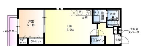 フジパレス忍ケ丘Ⅲ番館の間取り画像