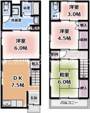 西郷通1丁目貸家の間取り画像
