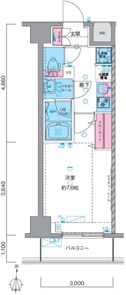 GENOVIA南千住Ⅴskygardenの間取り画像