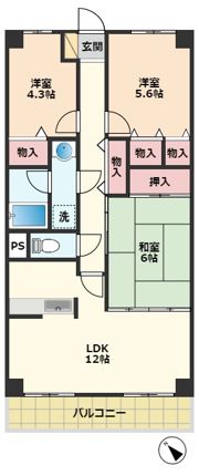 ロイヤルコート寒川の間取り画像