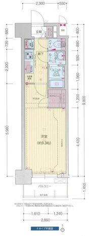 プレサンス堺筋本町エグゼブランの間取り画像