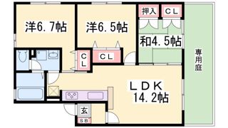 ガーデンコート車B棟の間取り画像