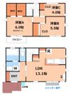 南田中2丁目戸建賃貸住宅の間取り画像