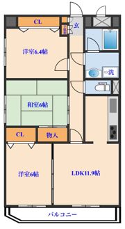 朝日プラザ八乙女ロイヤルクレスト南棟の間取り画像