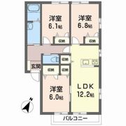 リヴェール石手 B棟の間取り画像