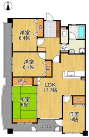 アネシス黒崎 1404号室の間取り画像