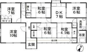 海老山町貸家の間取り画像