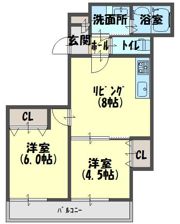 クリエオーレ菊水通の間取り画像