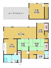 直方市頓野貸家の間取り画像
