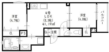 クリエオーレ郡津Ⅰの間取り画像