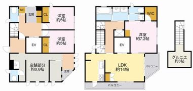 南大泉1丁目店舗戸建の間取り画像
