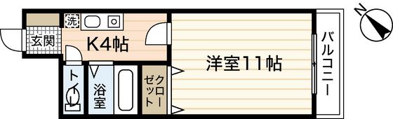 WIDE ONE KAWAIの間取り画像