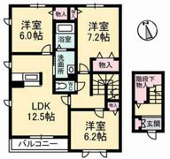 ヴァンヴェール・ローズマリー A棟の間取り画像