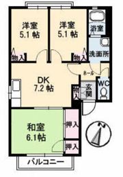 ハイツ西光寺 A棟の間取り画像