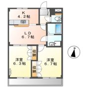 パラシオン旭Cの間取り画像